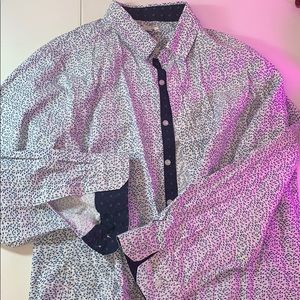 Men’s ls blue and white dress shirt very nice